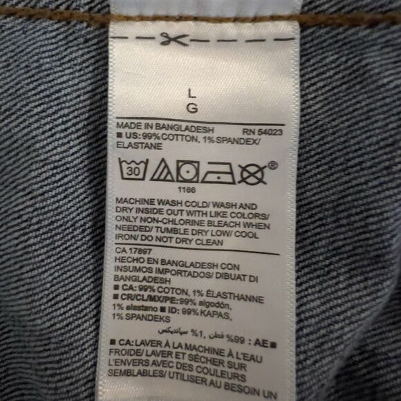 Old Navy Womens Trucker Denim Jean Jacket Dark Wash Button Up Pockets Size Large - Picture 7 of 8